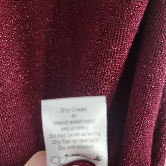 Superdown Zoe Square Neck Dress size M Metallic Burgundy holiday party shimmer - Picture 10 of 10